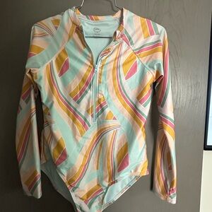 Wonder Nation Pastel Striped Swimsuit